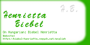 henrietta biebel business card